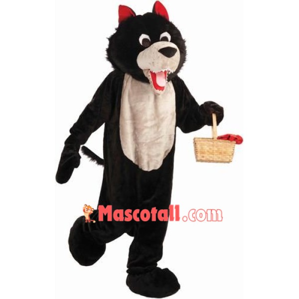 Black Wolf Mascot Costume 