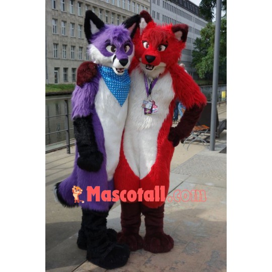 Single Friendly Wolf Mascot Costume 