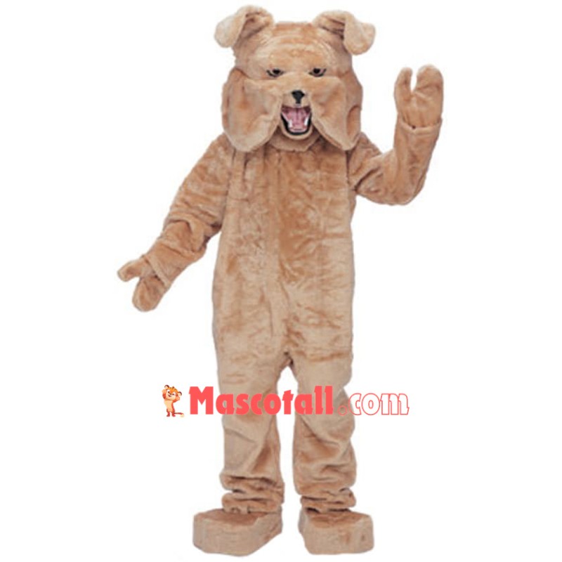 Adult Super Deluxe Tan Mascot Bulldog Costume