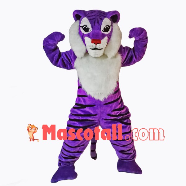 Purple Tiger Mascot Costume