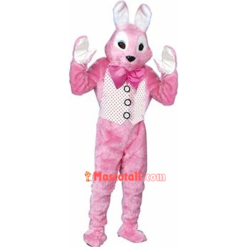 Adult Pink Bunny Mascot Costume