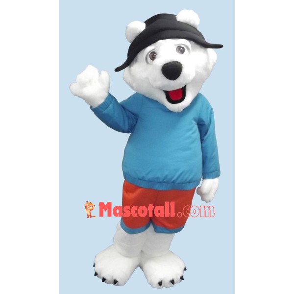 Cute Friendly Polar Bear Mascot Costume