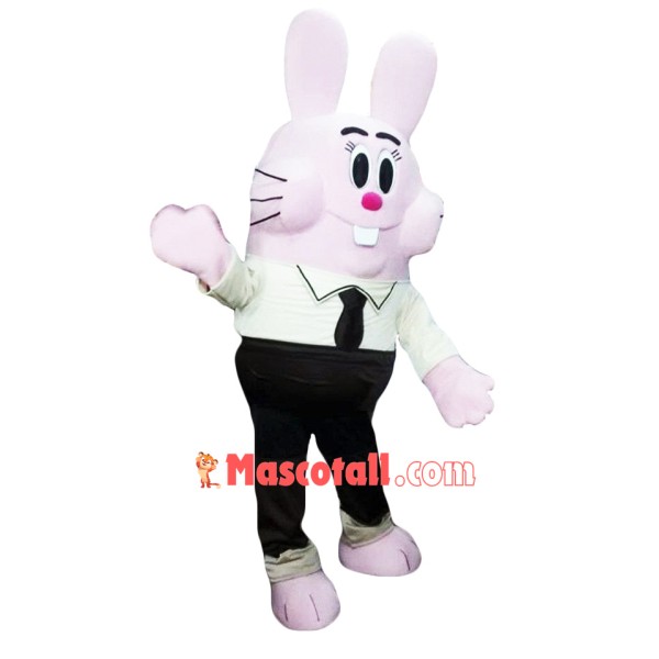 Pink Bunny Mascot Costume Adult Character Costume