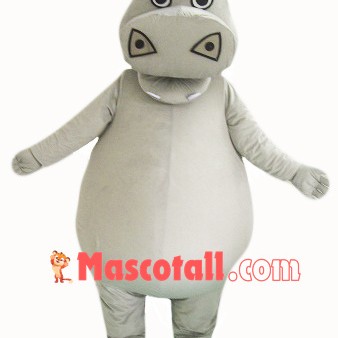 Big Fat Grey Hippo Mascot Costume