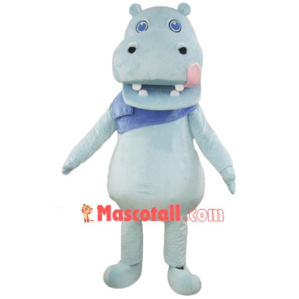 Light Blue Hippo Mascot Costume
