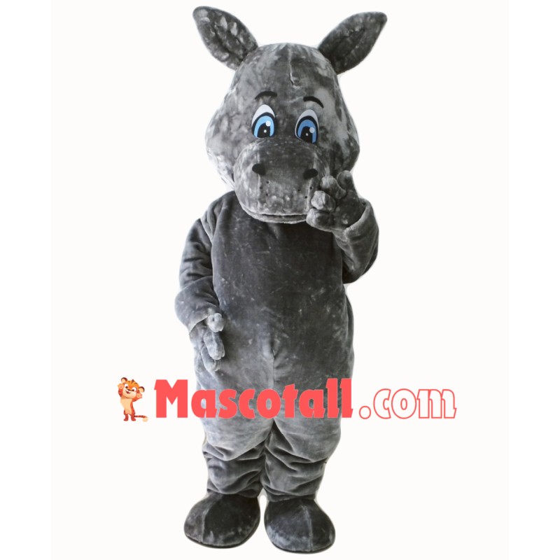 Grey Hippo Mascot Costumes