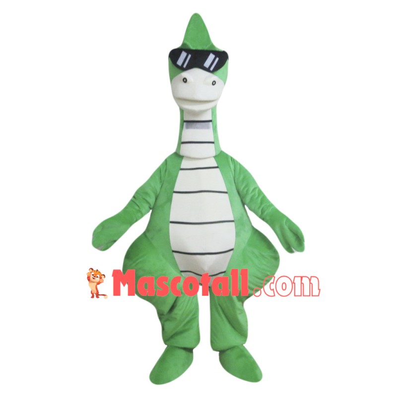 Cool Green Dinosaur Mascot Costume