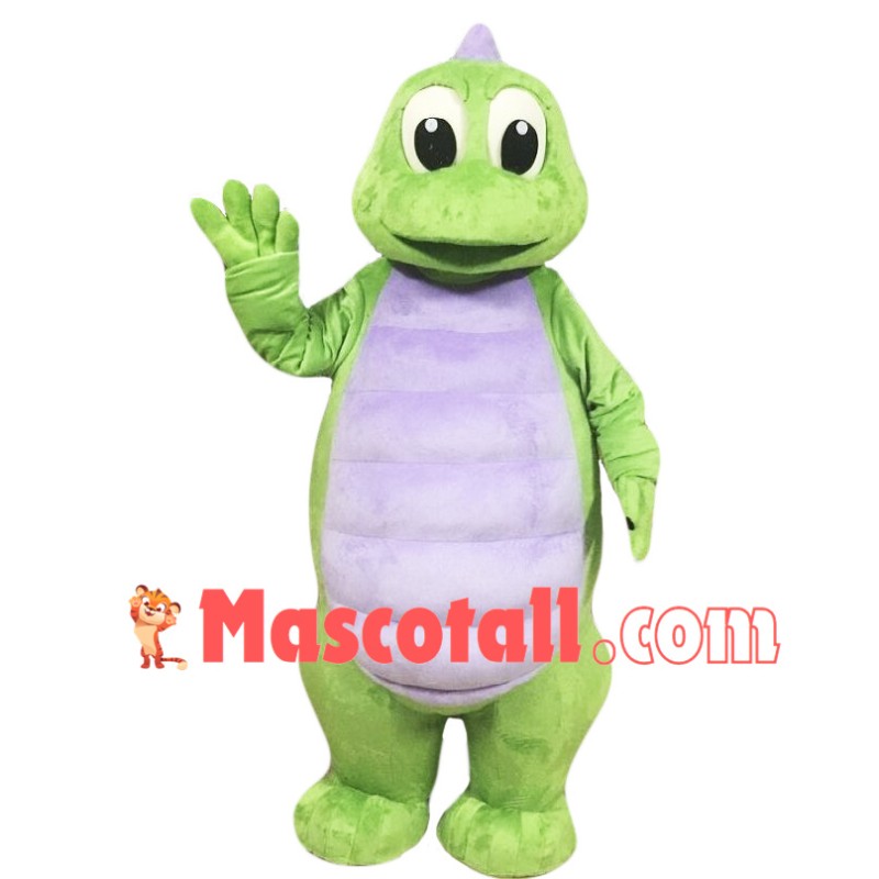 Cute Green Dinosaur Mascot Costume
