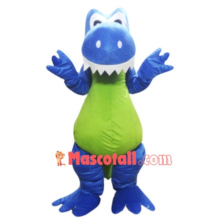 Adult Blue Green Dinosaur Mascot Costume