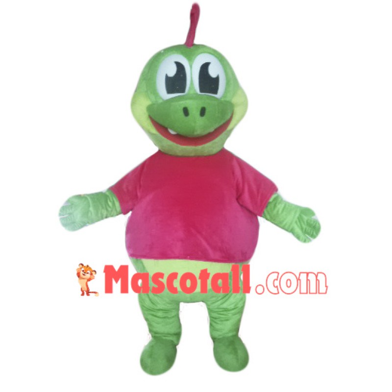 Cute Green Dinosaur Mascot Costume
