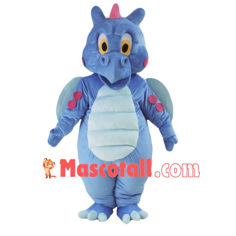Cute Blue Dragon Mascot Costume