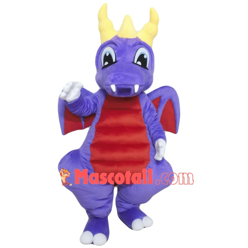 Purple Dragon Mascot Costume for Adults