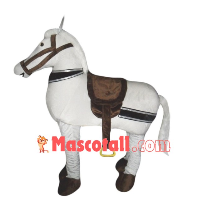 2 Person White Horse Mascot Costumes
