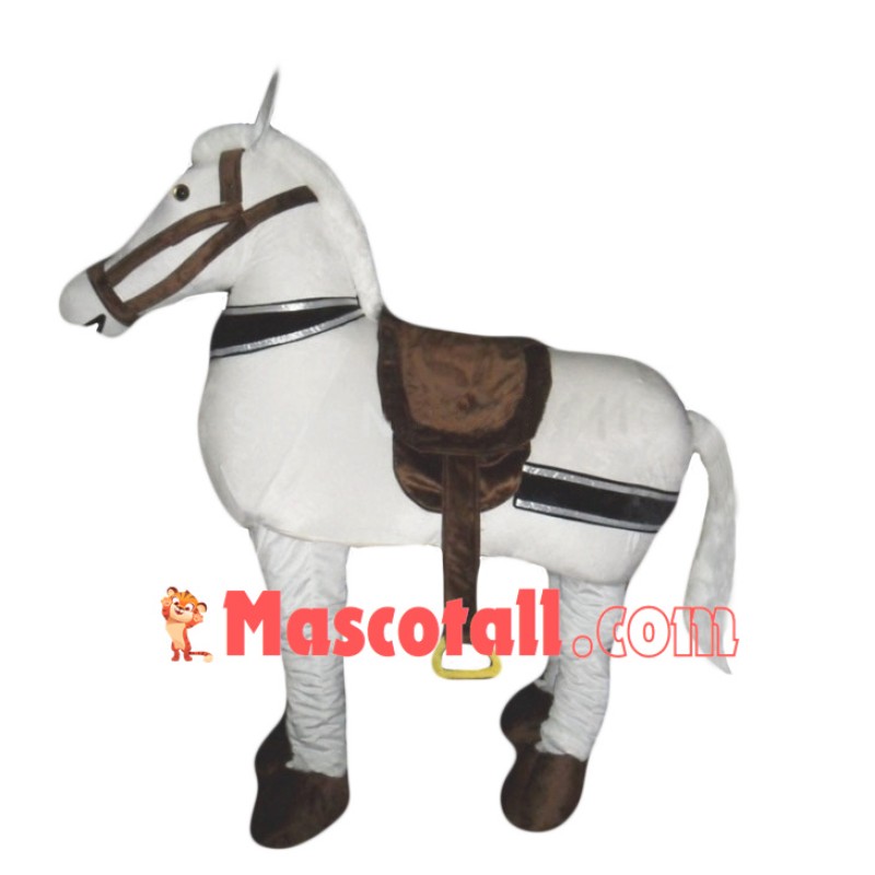 2 Person White Horse Mascot Costumes