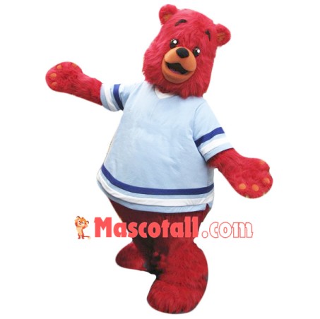Cute Red Bear Mascot Costume