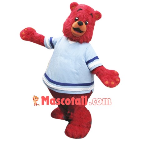 Cute Red Bear Mascot Costume