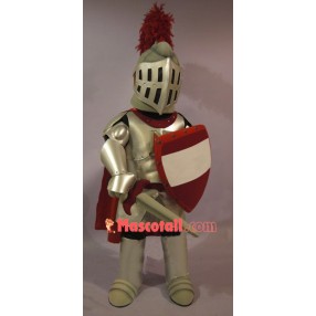 Red & Silver Knight Mascot Costume