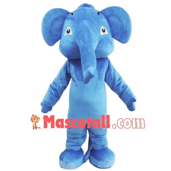 Blue Adult Elephant Mascot Costume