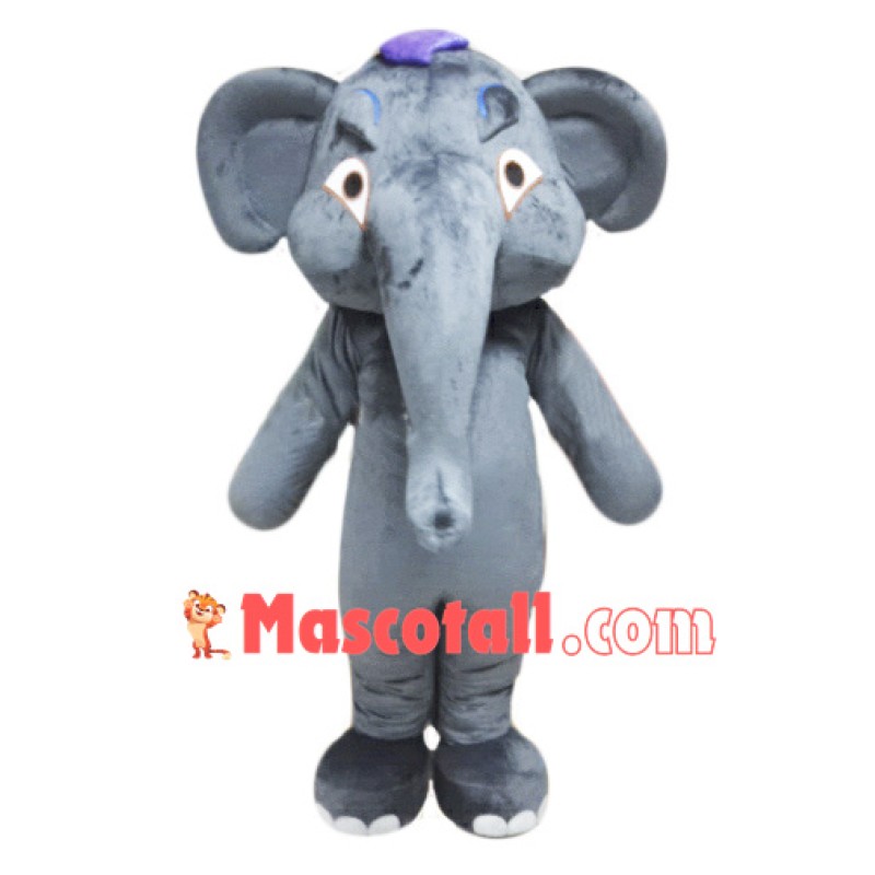 Grey Adult Elephant Mascot Costume