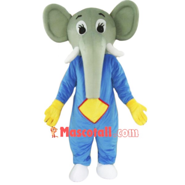 Blue Body Elephant Mascot Costume