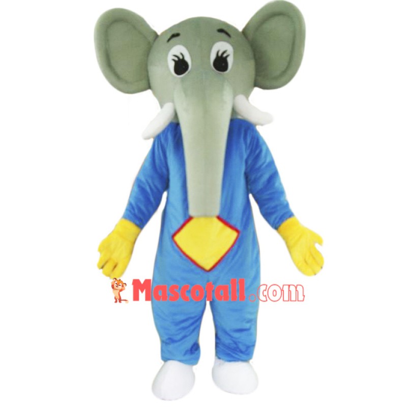 Blue Body Elephant Mascot Costume