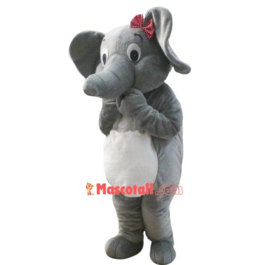 Female Grey Elephant Mascot Costume
