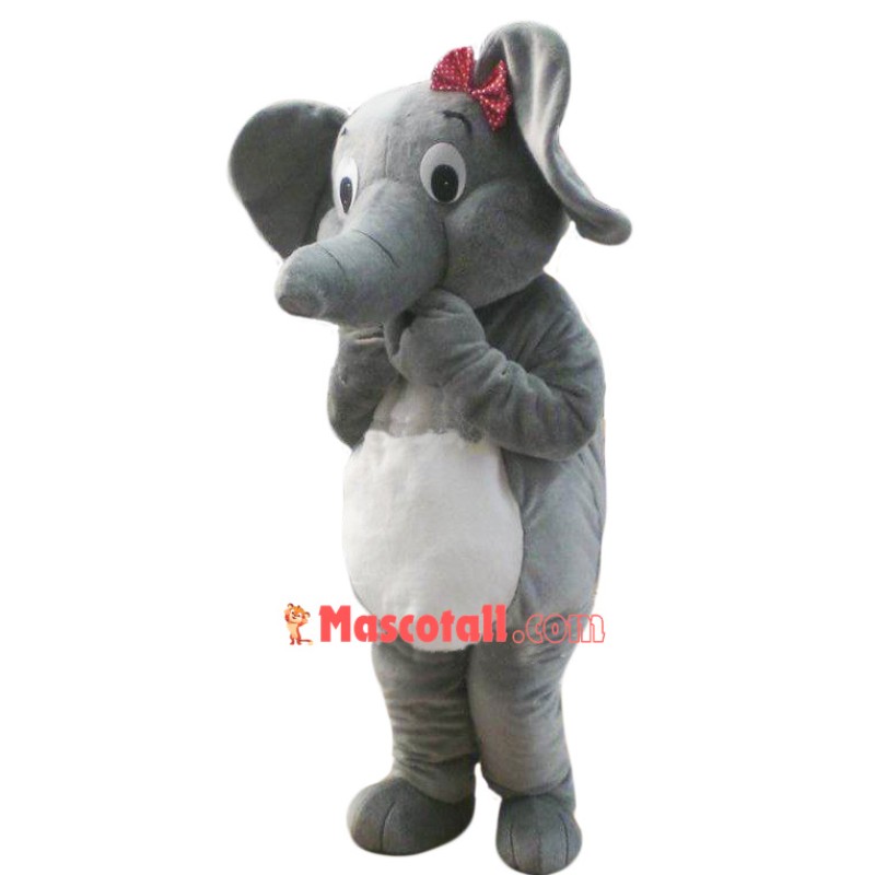 Female Grey Elephant Mascot Costume