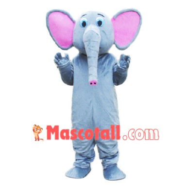 Grey Pink Elephant Mascot Costume