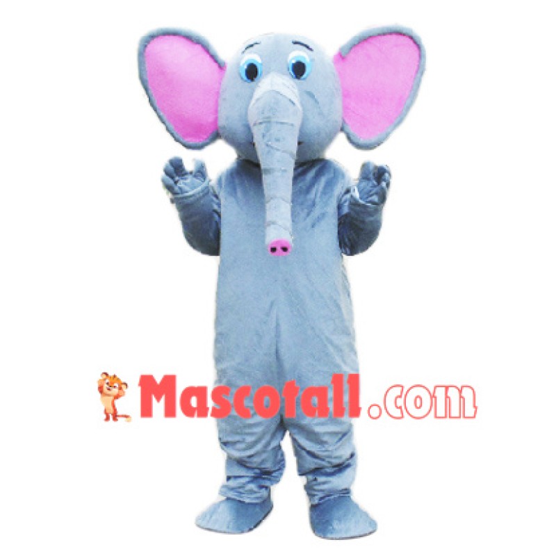 Grey Pink Elephant Mascot Costume