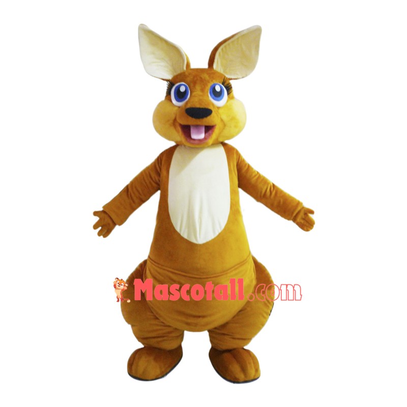 Happy Adult Kangaroo Mascot Costume