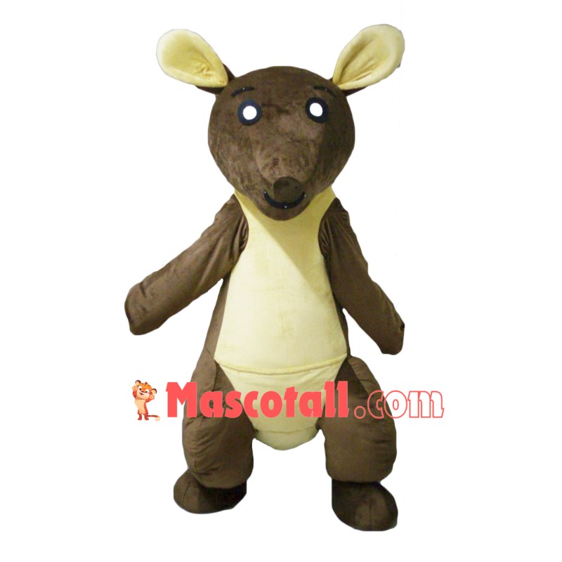 Brown & Yellow Kangaroo Mascot Costume