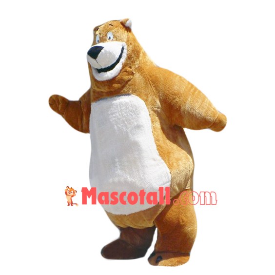 Happy Brown Bear Mascot Costume 