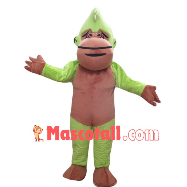 Green and Brown Chimpanzee Mascot Costume