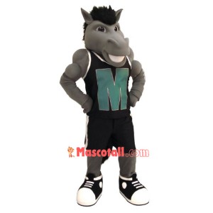 Grey Power Mustang Mascot Costume