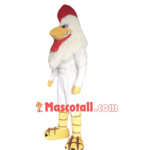 Power White Rooster Mascot Costume