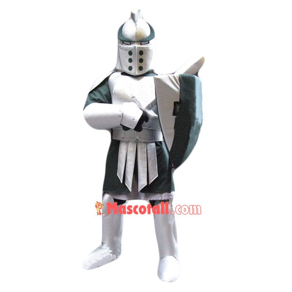 Silver Green Spartan Titan Trojan Mascot Costume