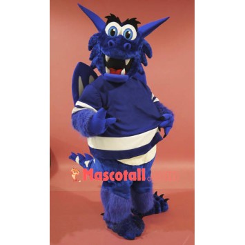 Blue Happy Dragon Mascot Costume
