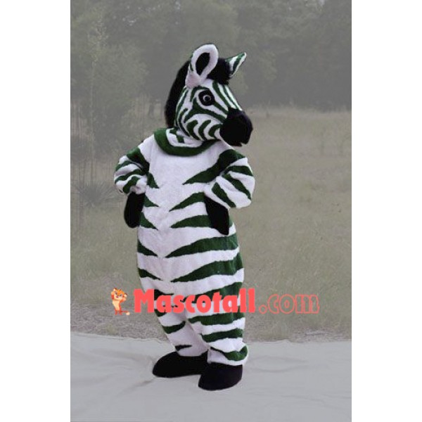 Green Zebra Mascot Costume