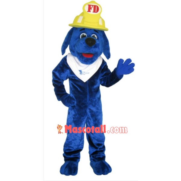 Blue Fire Dog Mascot Costume