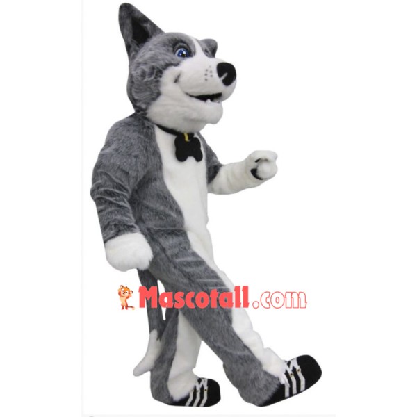 Cute Grey Dog Mascot Costume