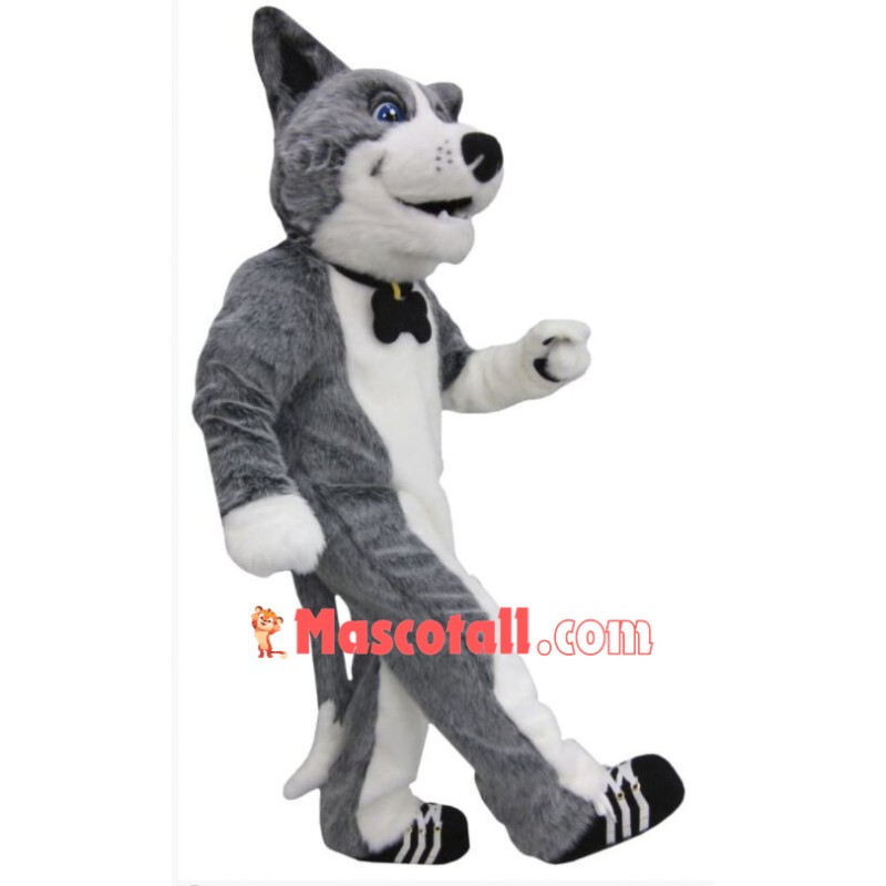 Cute Grey Dog Mascot Costume