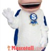 Blue & White Cow Mascot Costume