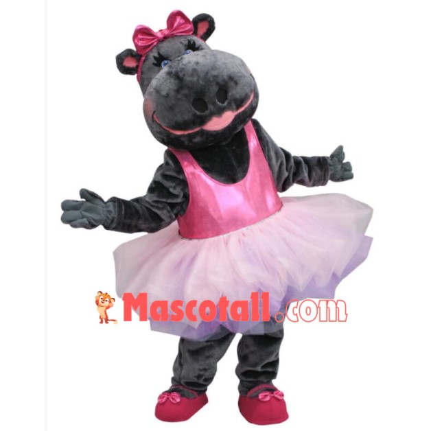 Ballerina Hippo Mascot Costume