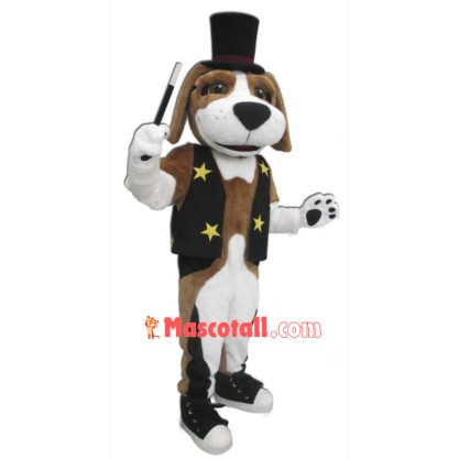 Brown White Dog Mascot Costume