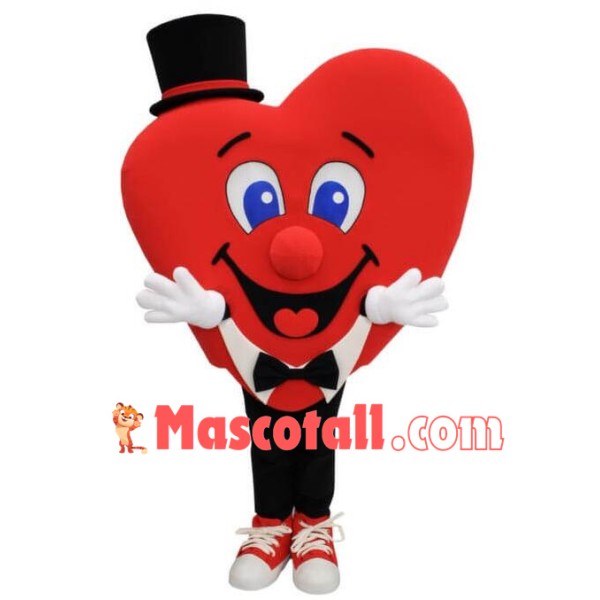 Health Heart With Top Hat Mascot Costume
