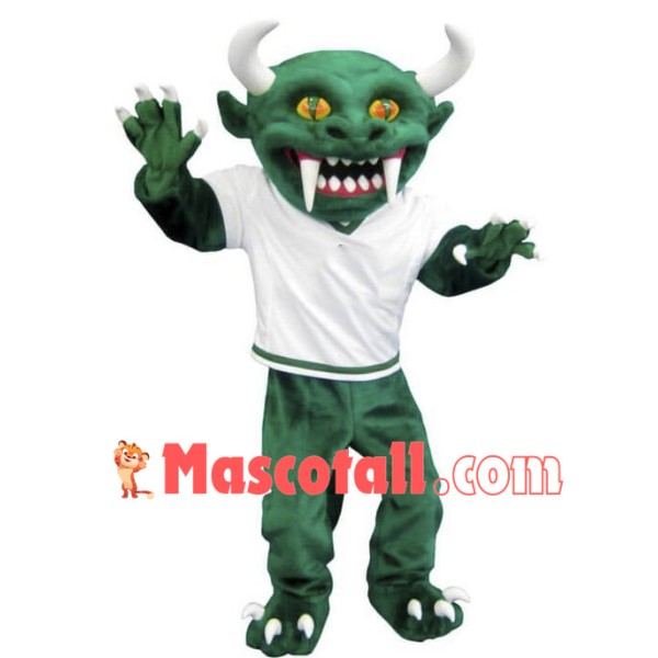 Green Devil Mascot Costume 