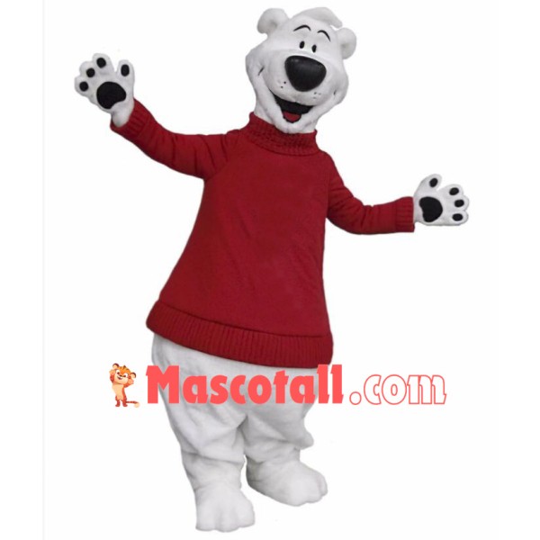 Happy Polar Bear Mascot Costume 