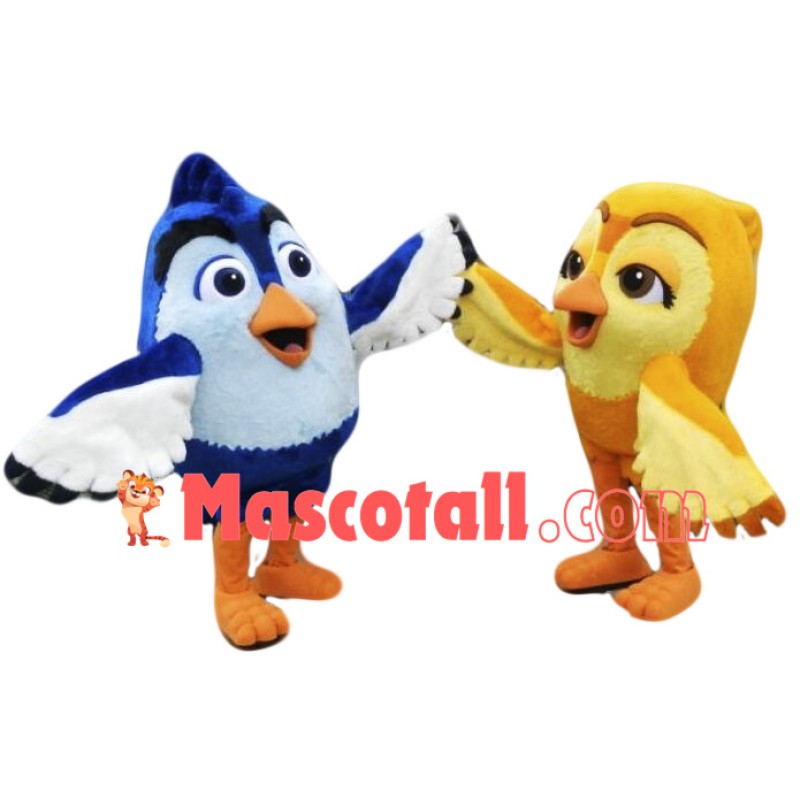 College Blue and Yellow Bird Mascot Costume