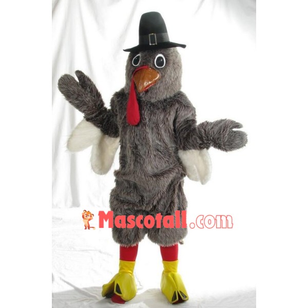 Grey Turkey Mascot Costume