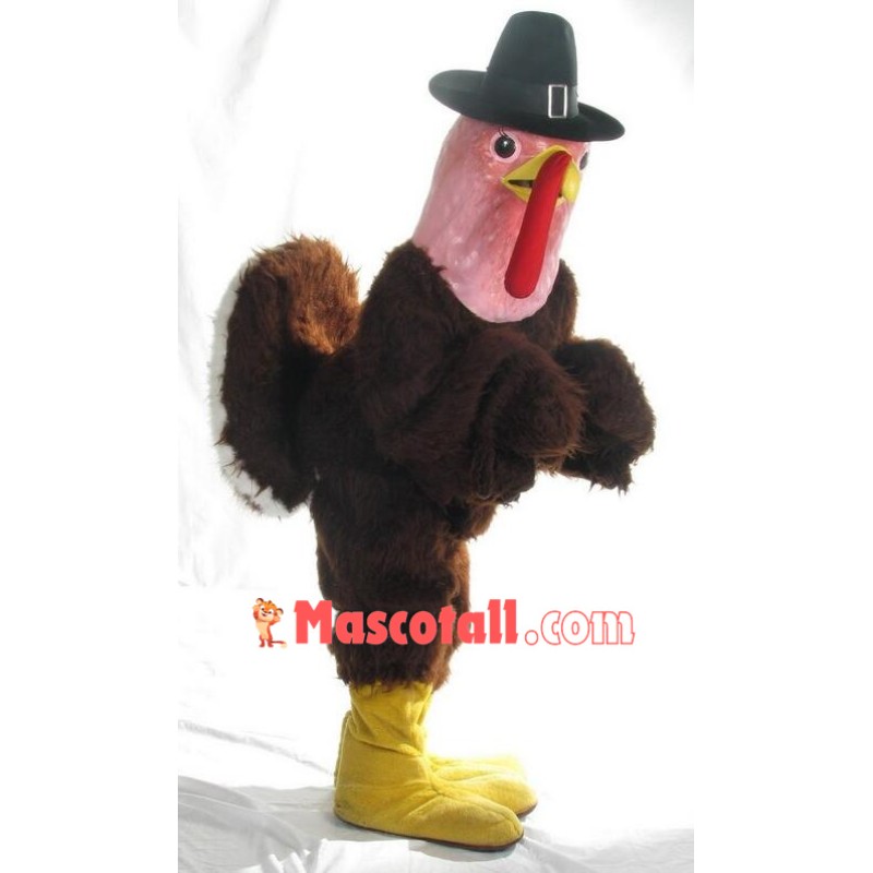 Pink Head Turkey Mascot Costume